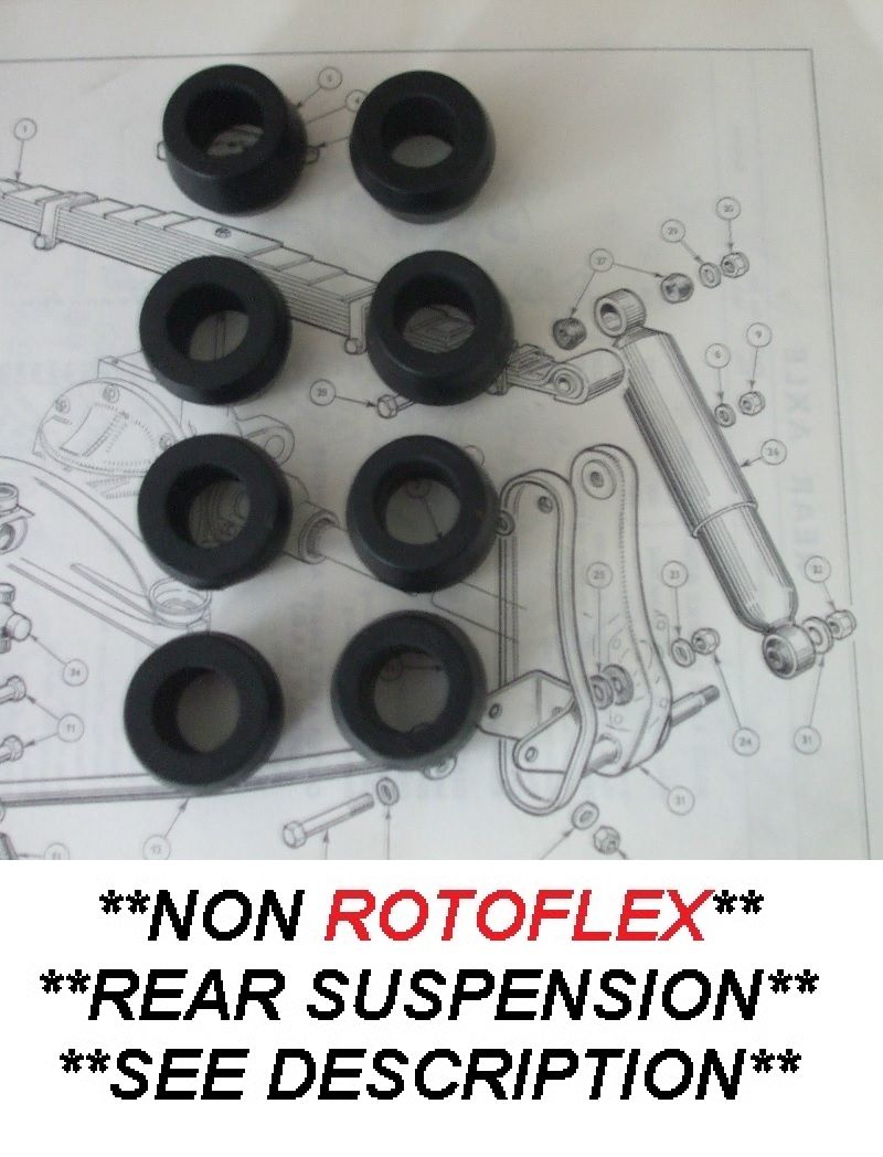 REAR DAMPER BUSHES x8 (Triumph Spitfire & GT6) (1962- 80)